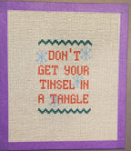 Christmas Tinsel funny needlepoint hand painted canvas