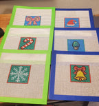 Christmas snowflake mini needlepoint hand painted canvas