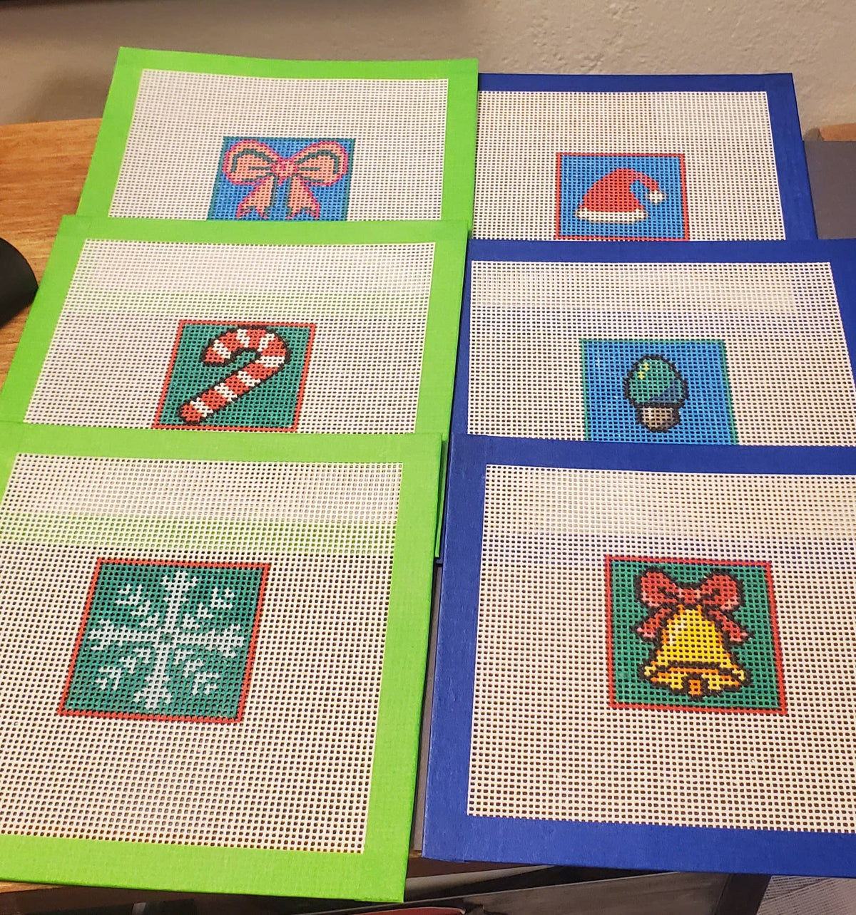 Christmas snowflake mini needlepoint hand painted canvas