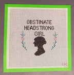 Needlepoint canvas Pride Prejudice Obstinate Headstrong Girl
