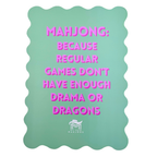 MAHJONG SHUFFLE CARD  |  Scalloped Edges & Bright Colors  |  Sized to Store with Mahjong League Cards: 07-PURPLE- SMILES & TILES