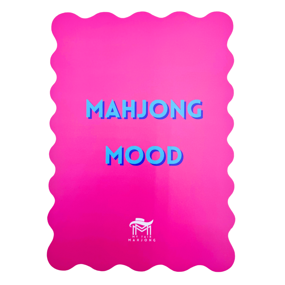 MAHJONG SHUFFLE CARD  |  Scalloped Edges & Bright Colors  |  Sized to Store with Mahjong League Cards: 09-BLUE- DONT LET FRIENDS SKIP