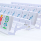 MAHJONG RACKS | Premium Acrylic | 4 Racks + 4 Pushers: Solid White