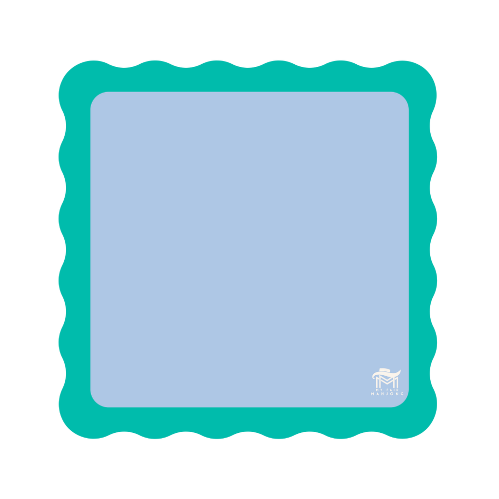 MAHJONG MAT  |  Color Wave  |  31" x 31": Cobalt Center- Blue Scallop