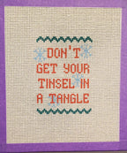 Christmas Tinsel funny needlepoint hand painted canvas