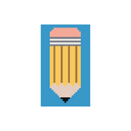 Pencil 1.25"x 2.25" Mini Needlepoint Canvas