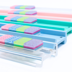 MAHJONG RACKS | Premium Acrylic | 4 Racks + 4 Pushers: Solid White