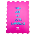MAHJONG SHUFFLE CARD  |  Scalloped Edges & Bright Colors  |  Sized to Store with Mahjong League Cards: 02- PINK- LOVE LANGUAGE