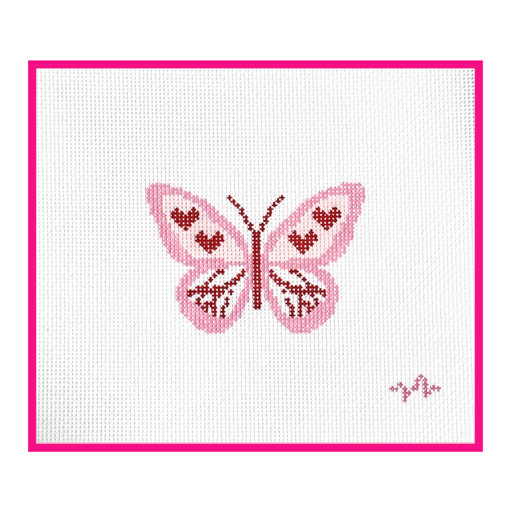 Hearts Butterfly Needlepoint Canvas: 13