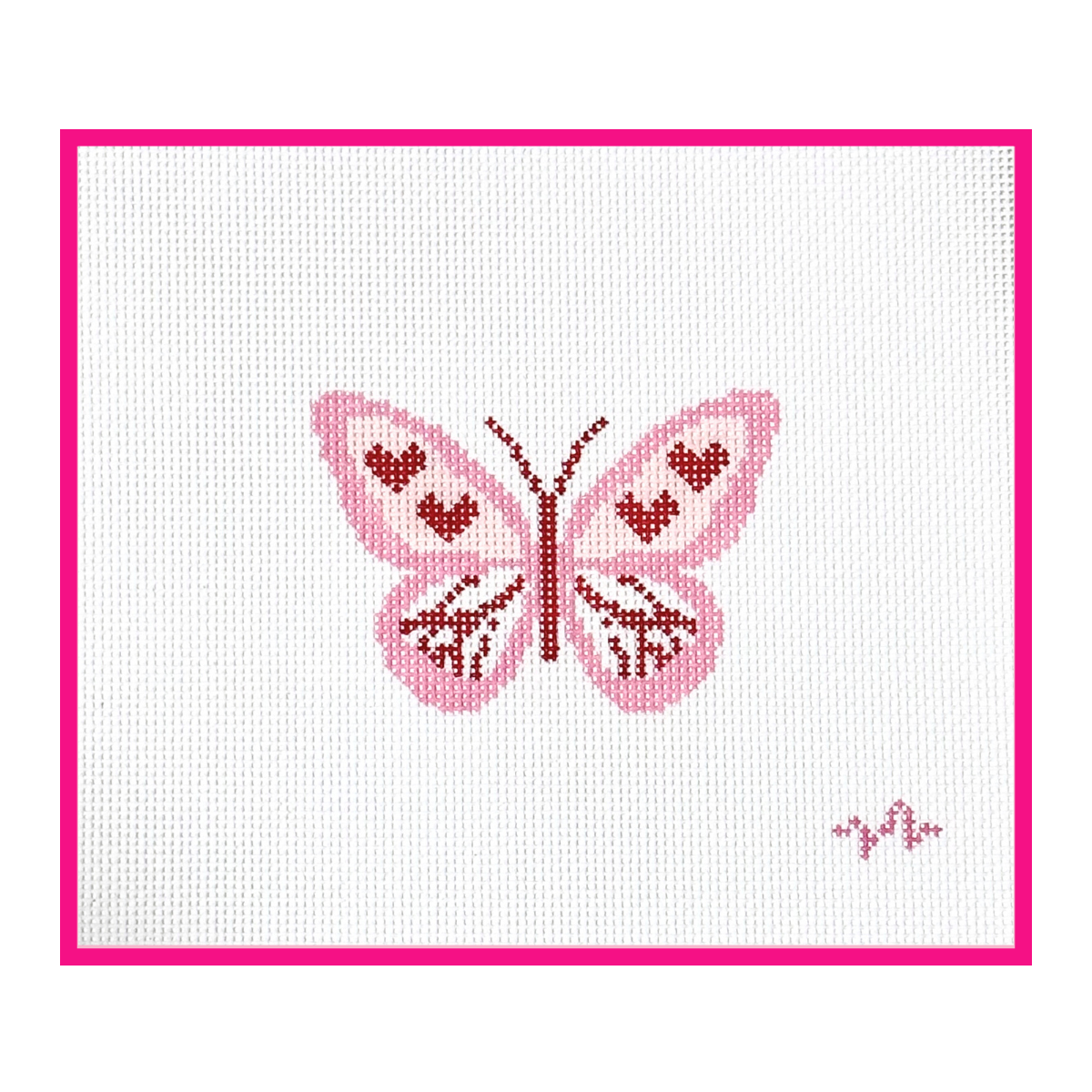 Hearts Butterfly Needlepoint Canvas: 13