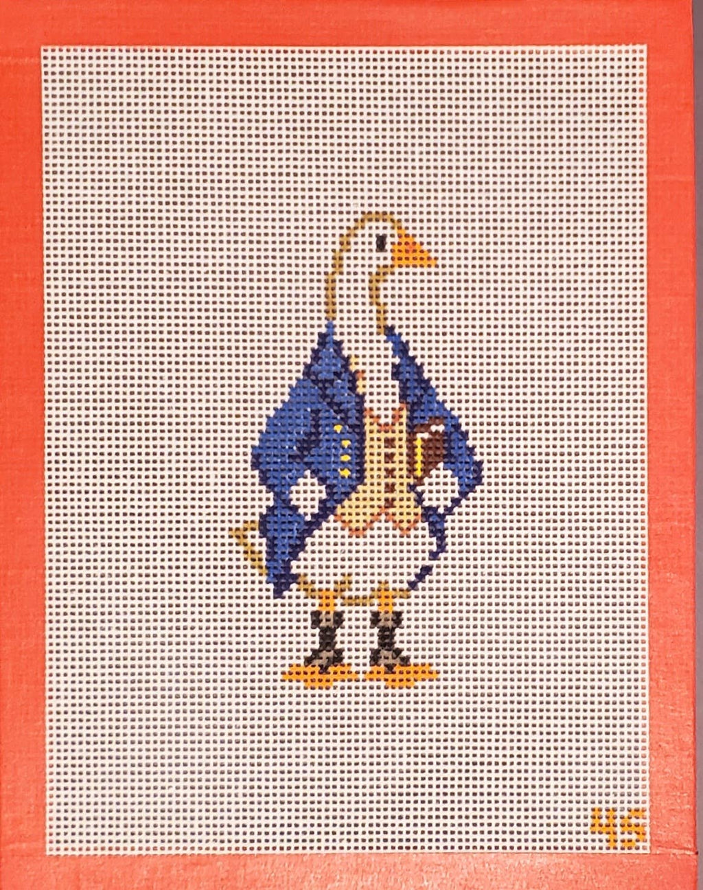 Mr. Darcy goose literary needlepoint painted canvas