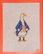 Mr. Darcy goose literary needlepoint painted canvas