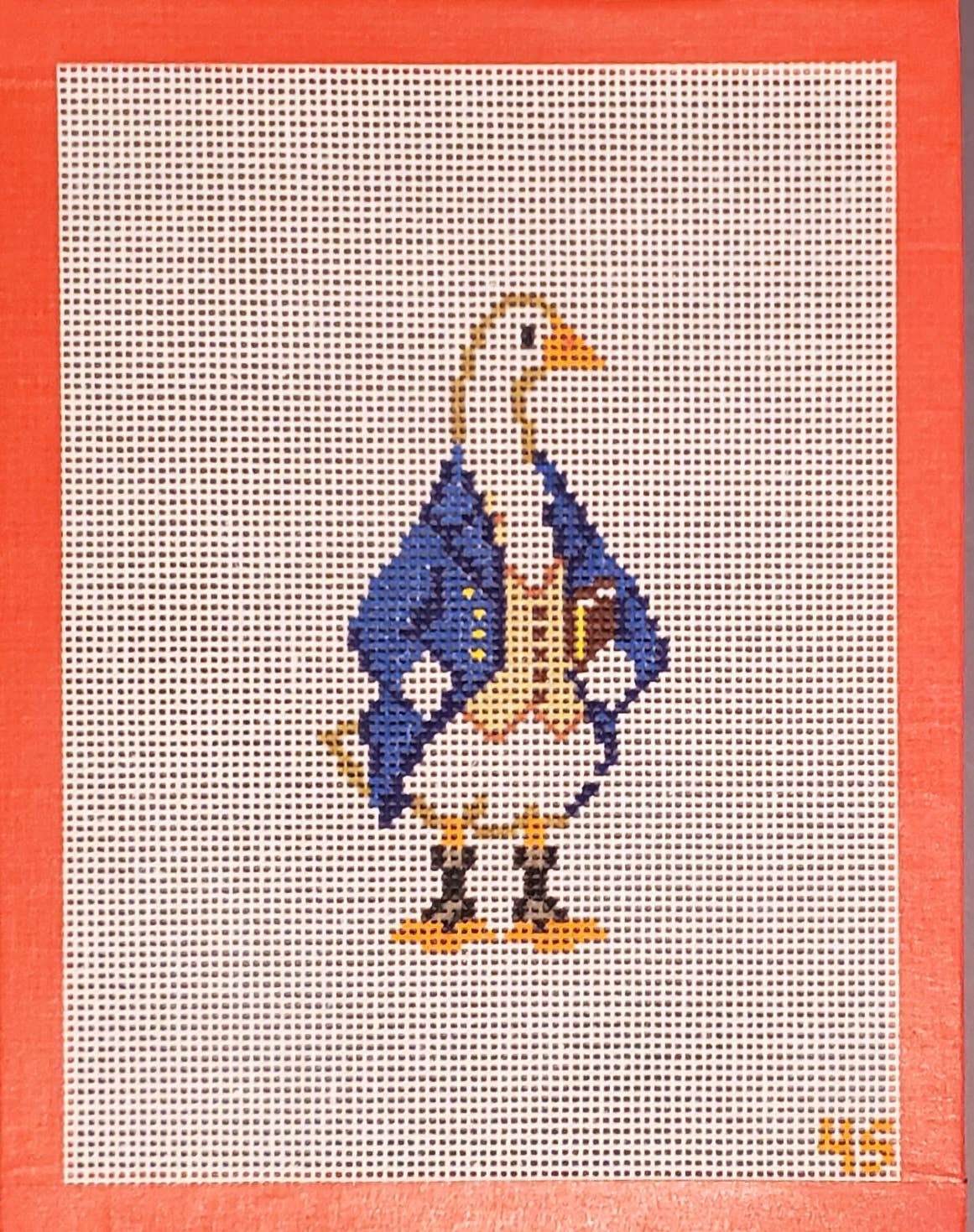 Mr. Darcy goose literary needlepoint painted canvas