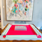 MAHJONG MAT  |  Color Wave  |  31" x 31": Cobalt Center- Blue Scallop