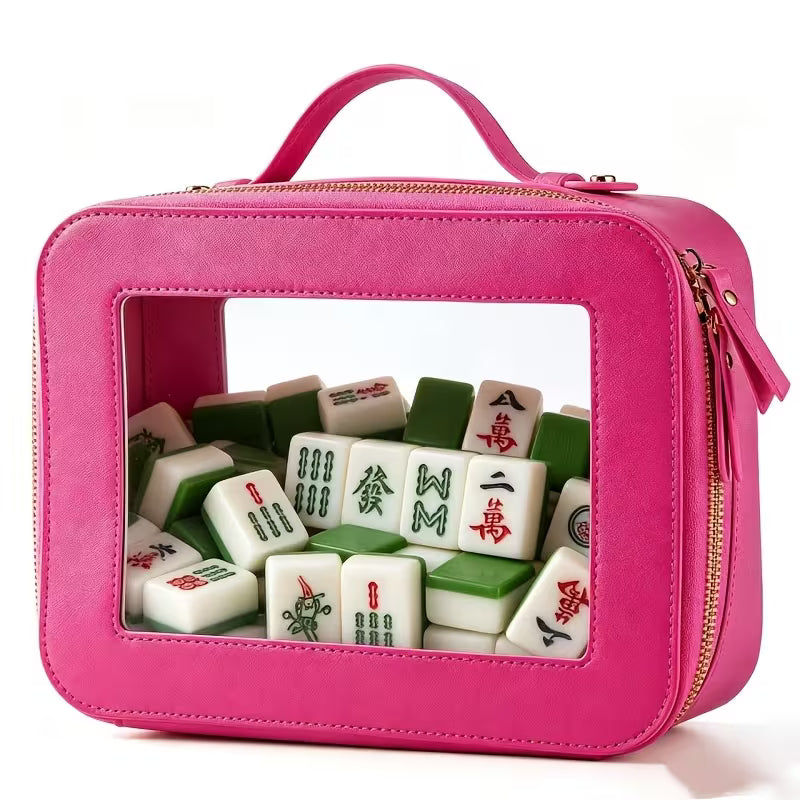 Pink Tile Storage Bag with Handle
