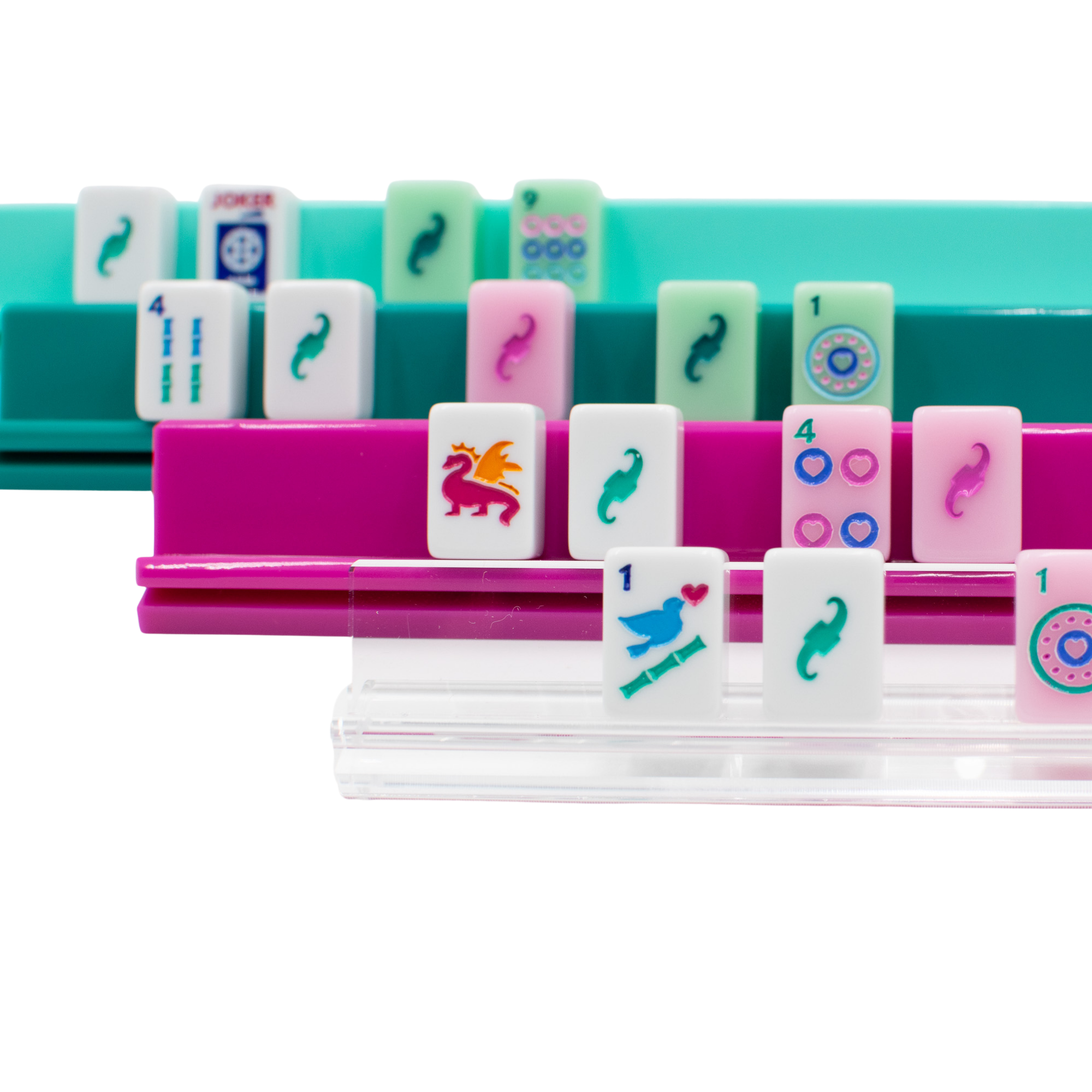 MINI Travel Mahjong Racks | Premium Acrylic | 10.31": Magenta