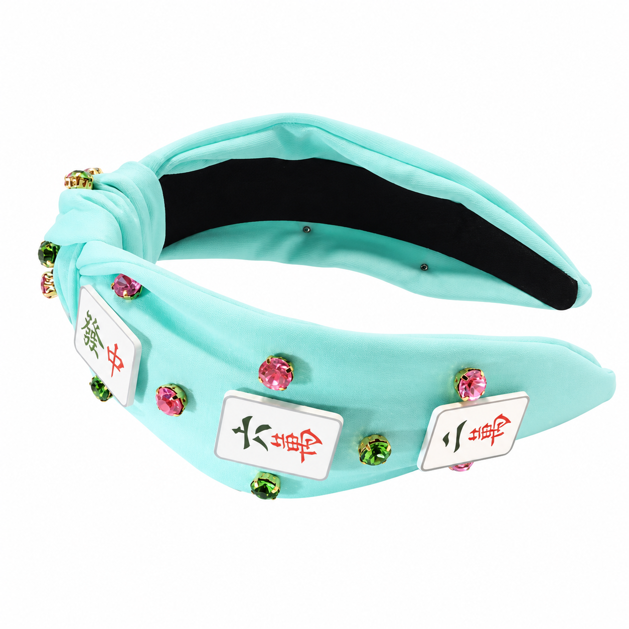 Aqua Knotted Mahjong Headband