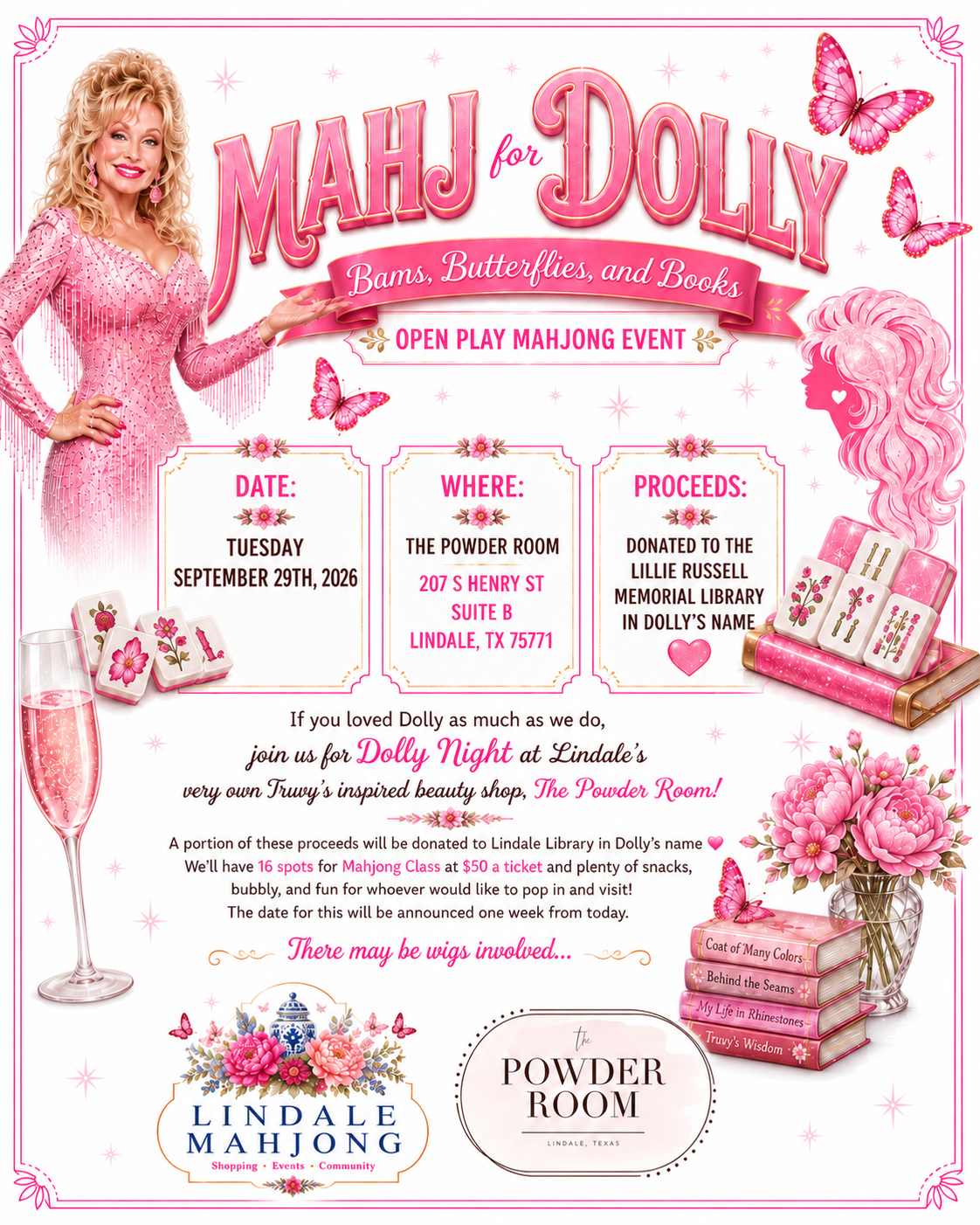 Mahj for Dolly Open Play Event Ticket - Sept 29