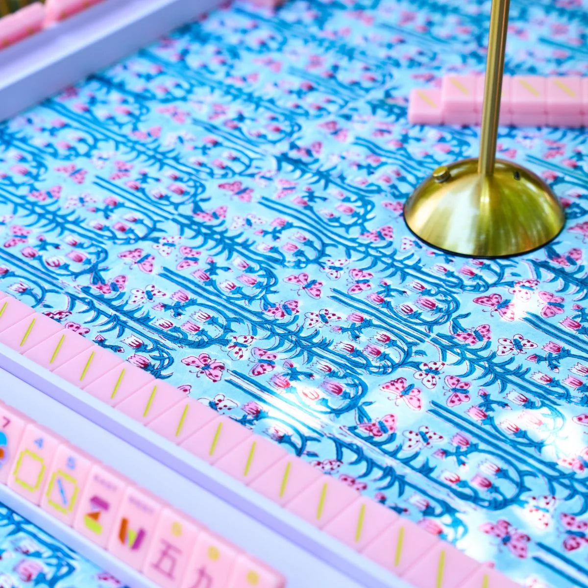 The Gilded Grasshopper Game Table Mahjong Luxury Tablecloth - Sadie