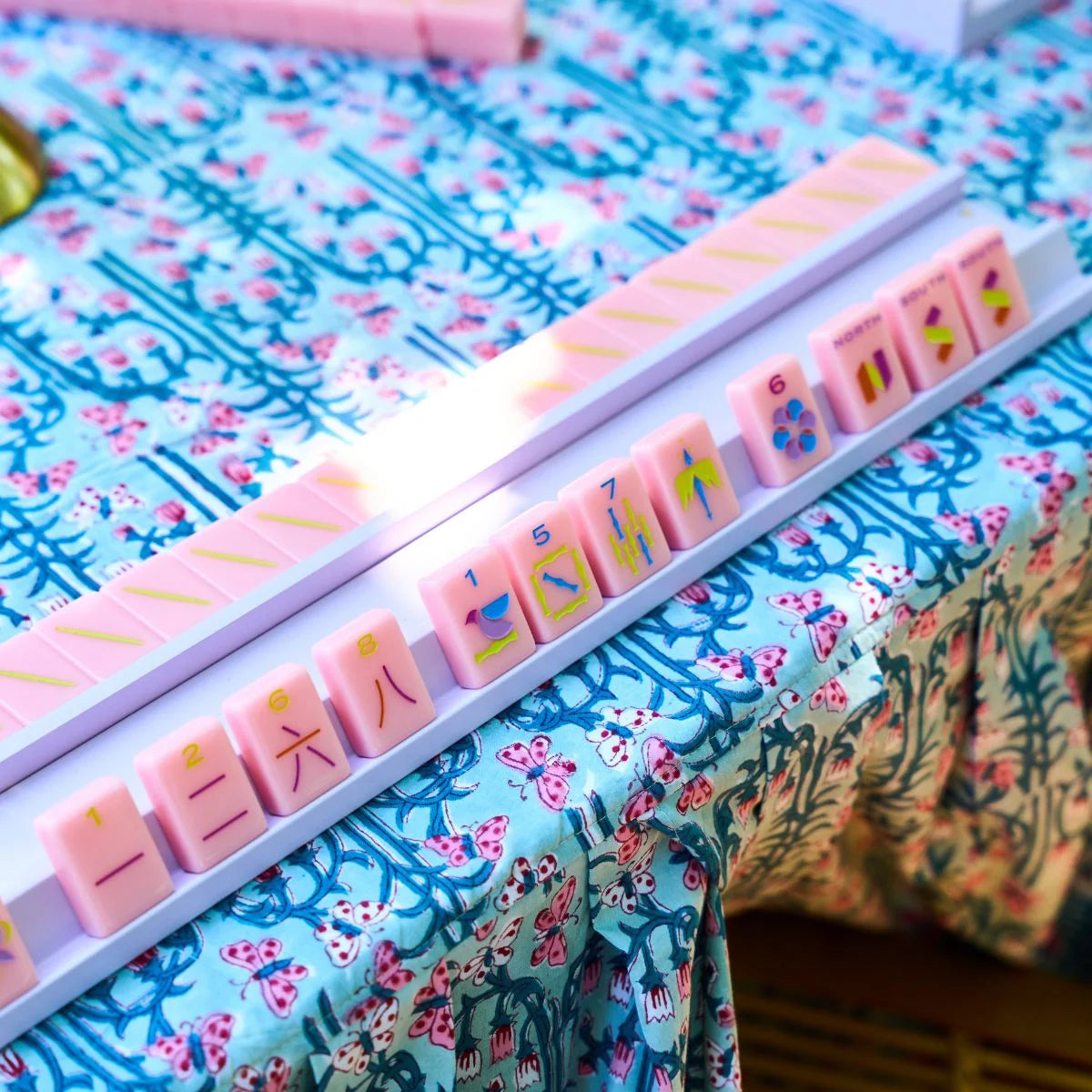 The Gilded Grasshopper Game Table Mahjong Luxury Tablecloth - Sadie