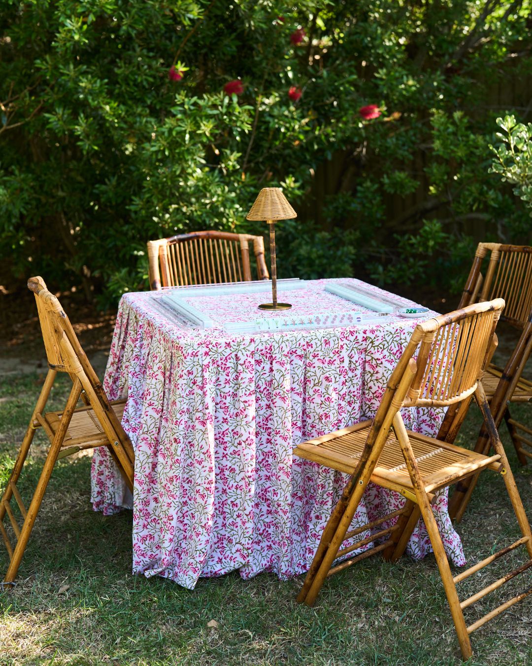 The Gilded Grasshopper Game Table Mahjong Luxury Tablecloth - Elizabeth