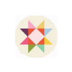 Quilt Star Round 2.25" round Mini Needlepoint Canvas