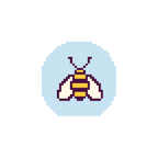Bee 1.75" Round Mini Needlepoint Canvas