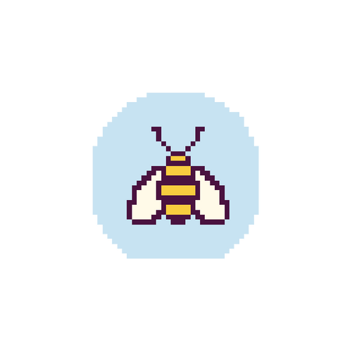 Bee 1.75" Round Mini Needlepoint Canvas