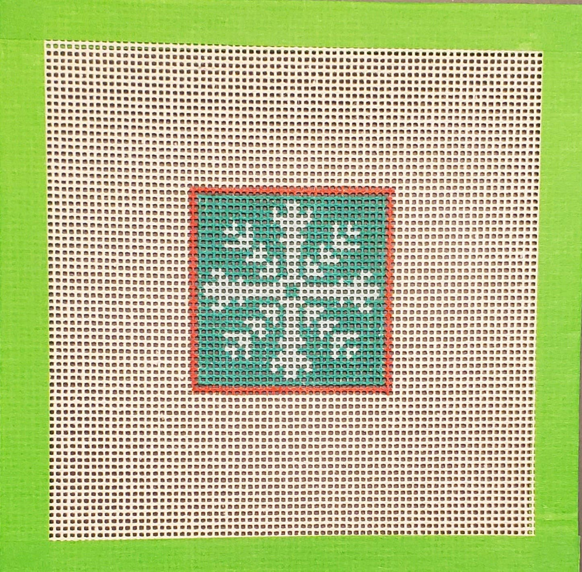 Christmas snowflake mini needlepoint hand painted canvas