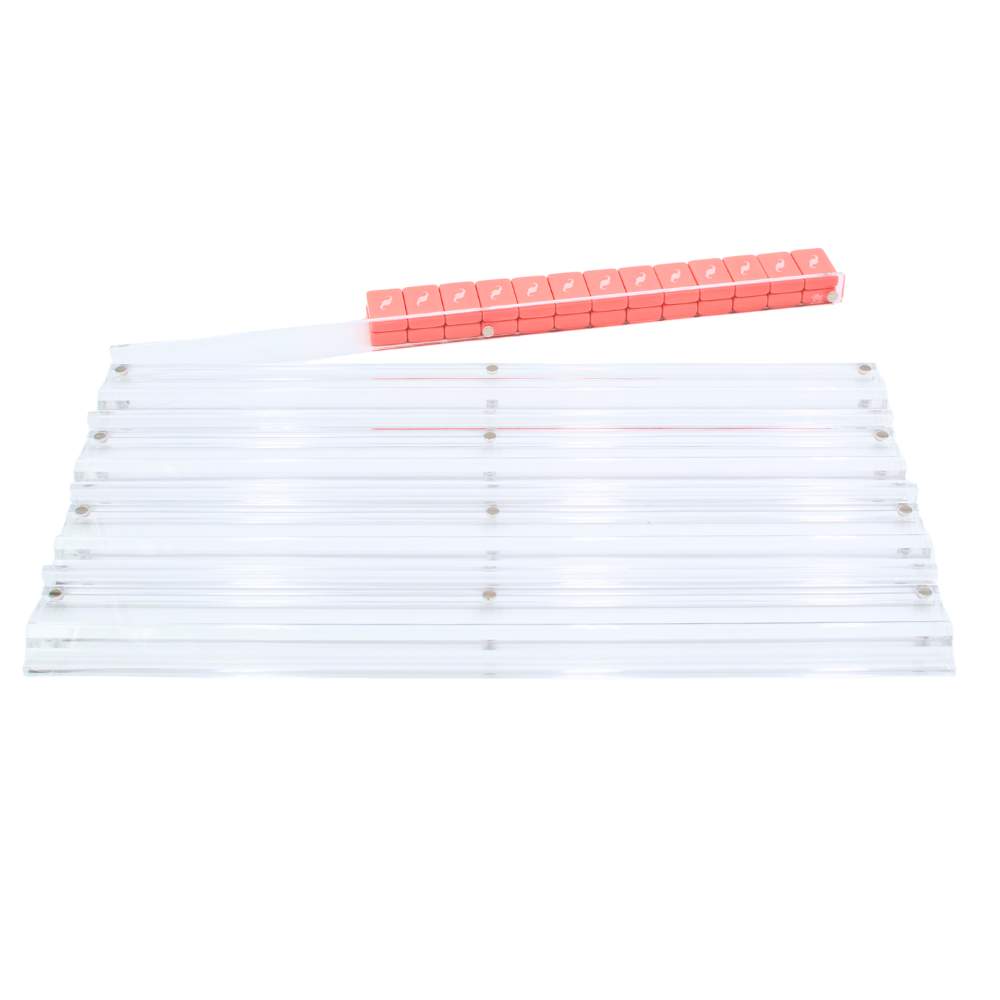 MAHJONG RACKS | Premium Acrylic | 4 Racks + 4 Pushers: Solid White