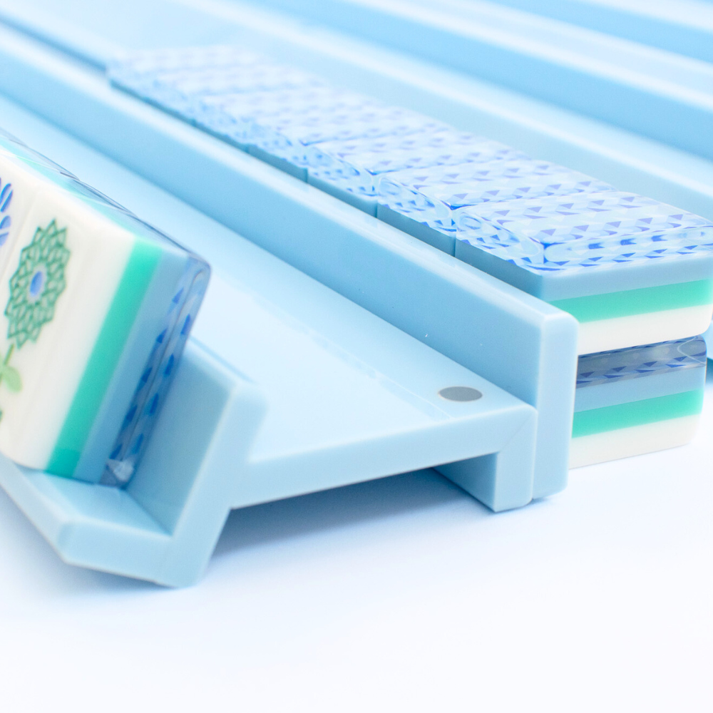 MAHJONG RACKS | Premium Acrylic | 4 Racks + 4 Pushers: Solid White