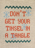 Christmas Tinsel funny needlepoint hand painted canvas