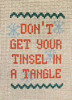 Christmas Tinsel funny needlepoint hand painted canvas
