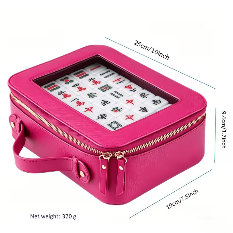 Pink Tile Storage Bag with Handle