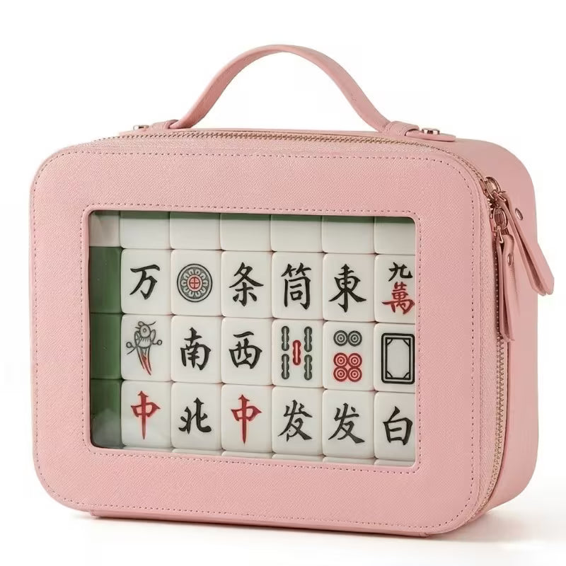 Light Pink Tile Storage Bag with Handle