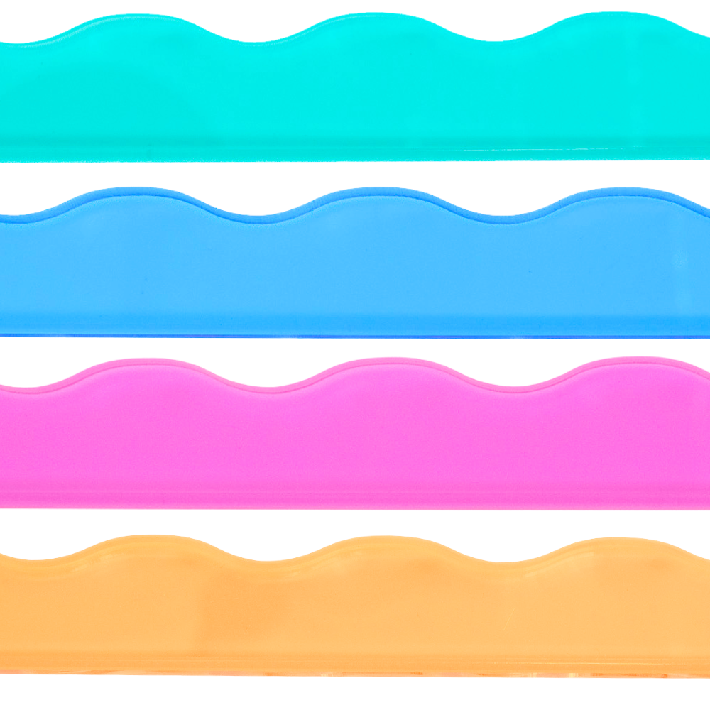 MAHJONG RACK PUSHER ADD ON-MAGNETIC | Premium Acrylic Set(4): Transparent-Wavy-Multi-Color
