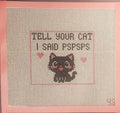 Needlepoint cute Kawaii cat hand painted canvas