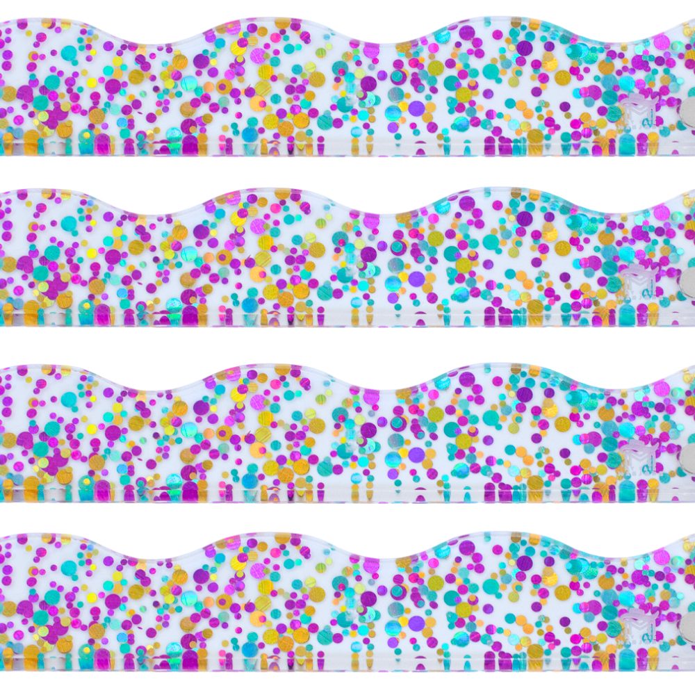 MAHJONG RACK PUSHER ADD ON-MAGNETIC | Premium Acrylic Set(4): Confetti-Wavy-Purple