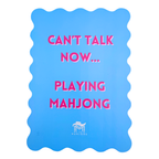 MAHJONG SHUFFLE CARD  |  Scalloped Edges & Bright Colors  |  Sized to Store with Mahjong League Cards: 09-BLUE- DONT LET FRIENDS SKIP