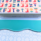 MAHJONG MAT  |  Color Wave  |  31" x 31": Cobalt Center- Blue Scallop