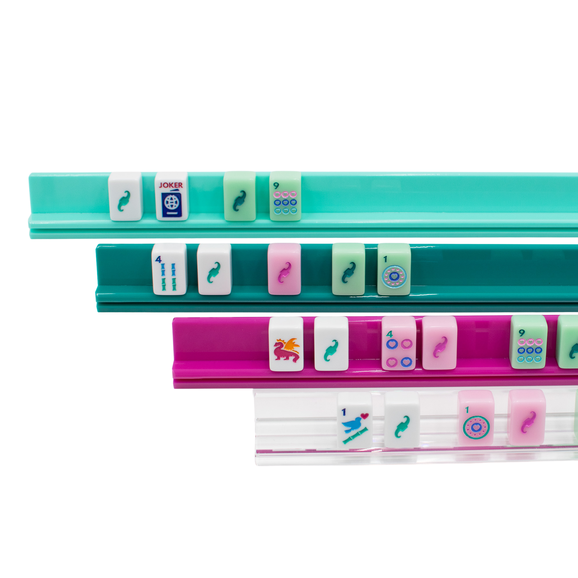 MINI Travel Mahjong Racks | Premium Acrylic | 10.31": Magenta