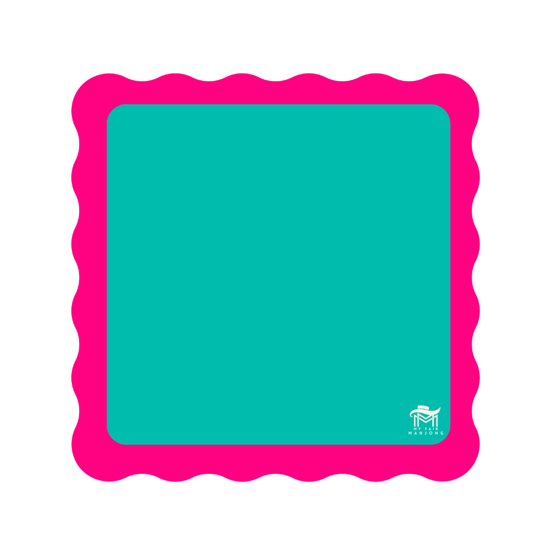 MAHJONG MAT  |  Color Wave  |  31" x 31": Cobalt Center- Blue Scallop