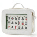 White Pink Tile Storage Bag with Handle
