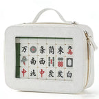 White Pink Tile Storage Bag with Handle