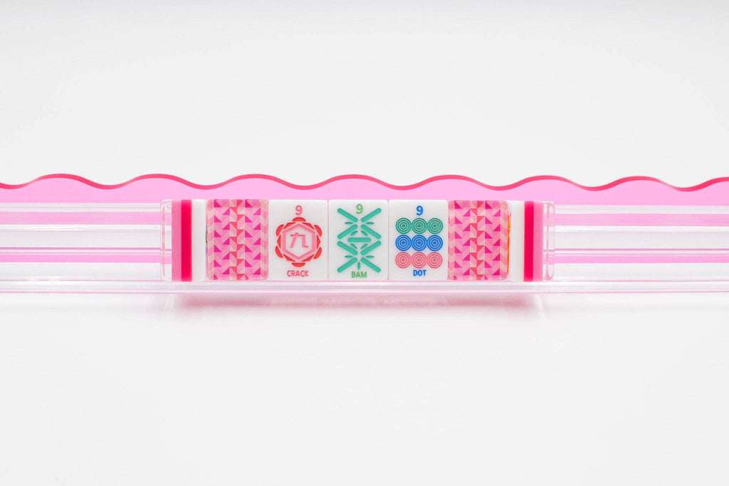 Crystal Prism Pink Tile Set | Mahjong with Bold Angles and Vibrant Vibes | 1.25" x 0.9" x 0.7"