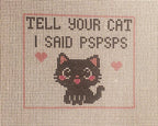 Needlepoint cute Kawaii cat hand painted canvas