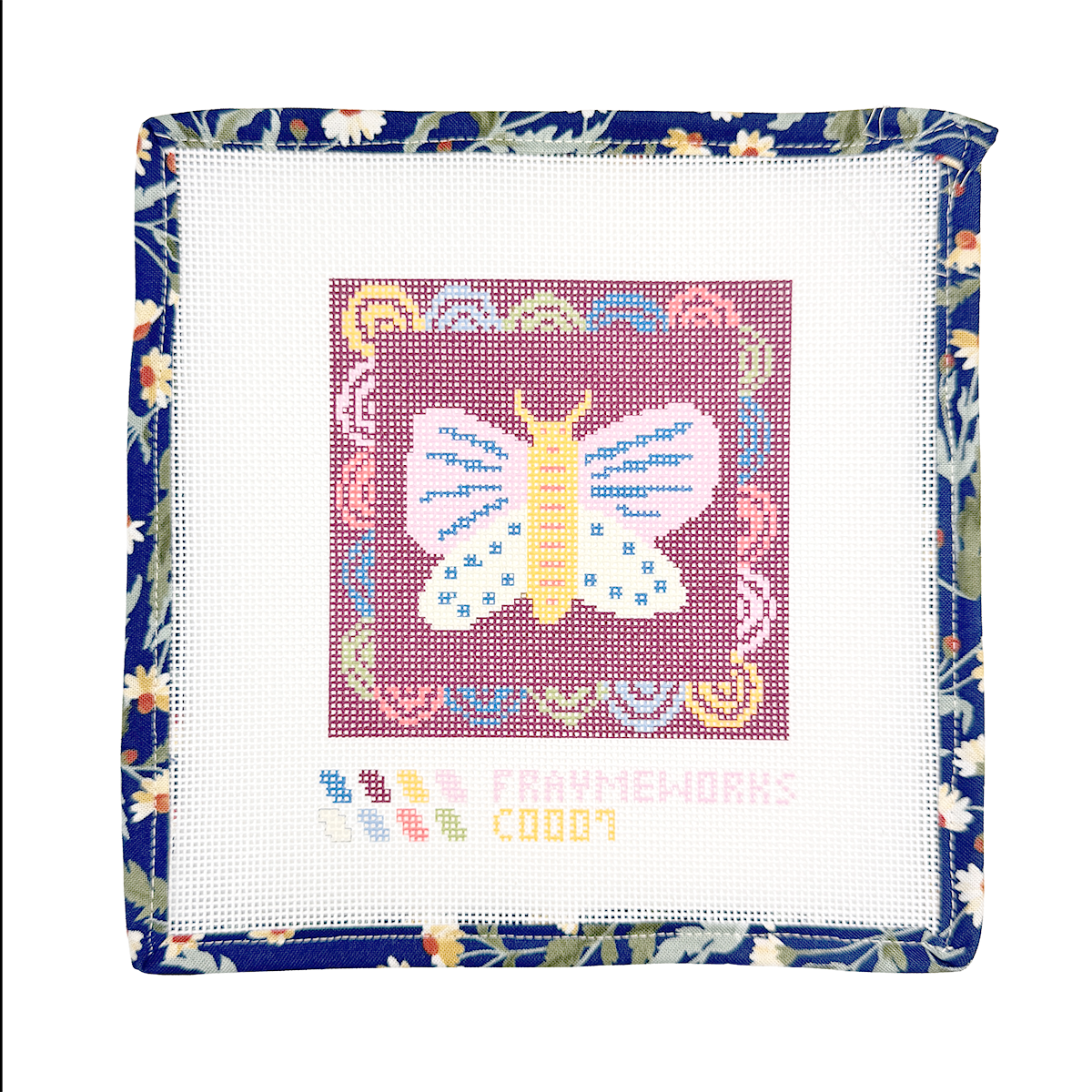 Matilda Butterfly 4x4" Needlepoint Canvas