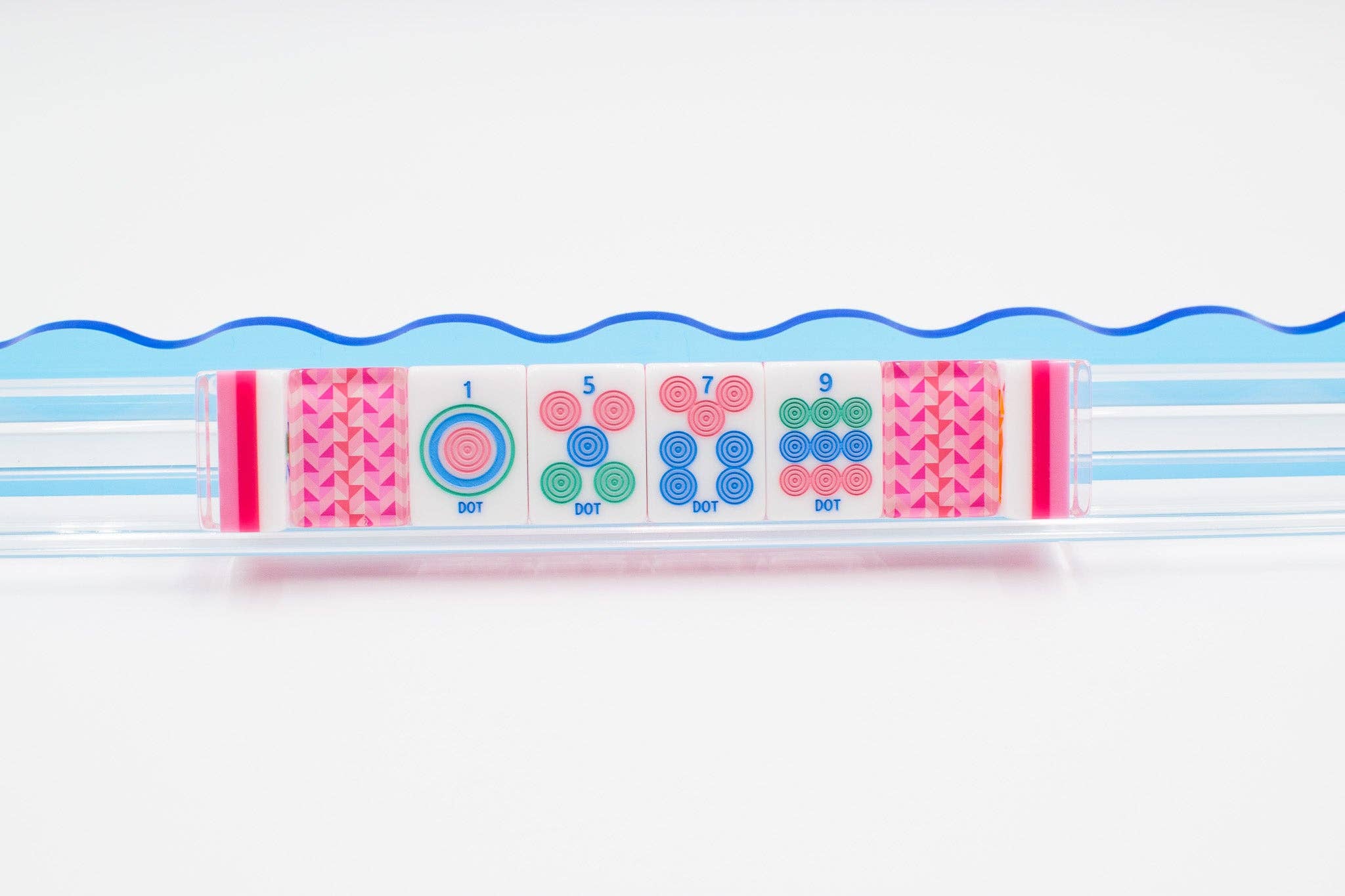 Crystal Prism Pink Tile Set | Mahjong with Bold Angles and Vibrant Vibes | 1.25" x 0.9" x 0.7"