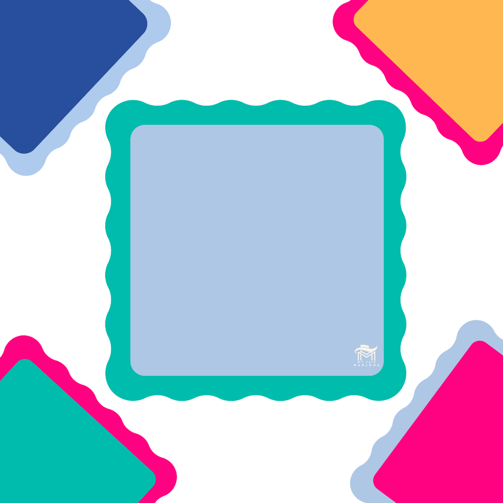 MAHJONG MAT  |  Color Wave  |  31" x 31": Cobalt Center- Blue Scallop