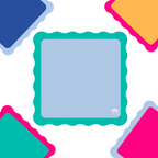 MAHJONG MAT  |  Color Wave  |  31" x 31": Cobalt Center- Blue Scallop